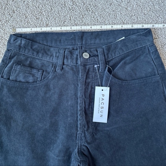 PacSun John Galt Corduroy Straight Leg Pants Button Fly Navy Cotton Small NWT - Picture 11 of 12